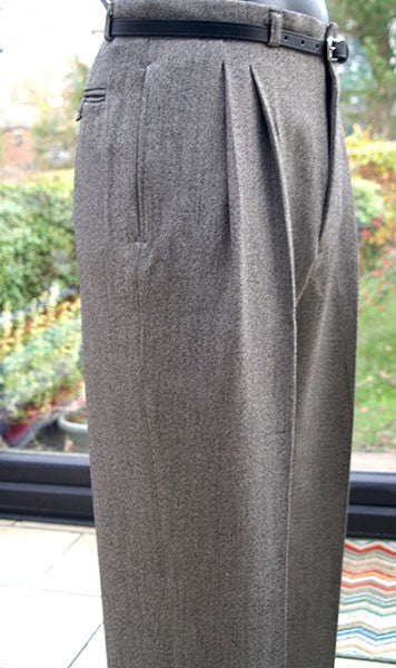 High Waisted Trousers - Oatmeal Speck