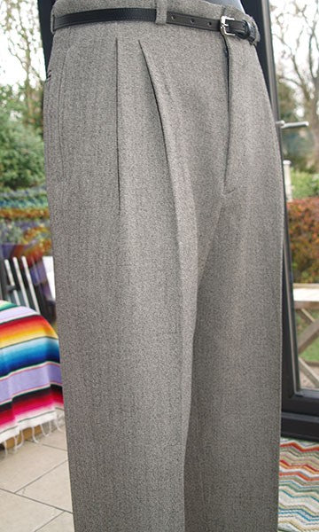 High Waisted Trousers - Oatmeal Speck