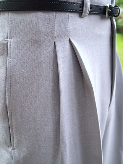 High Waisted Trousers - Pearl Grey