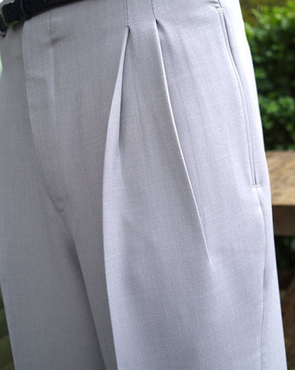 High Waisted Trousers - Pearl Grey