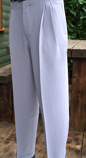 High Waisted Trousers - Pearl Grey