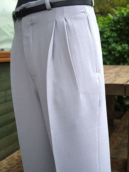 High Waisted Trousers - Pearl Grey