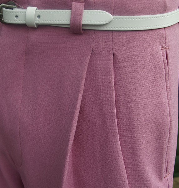 High Waisted Trousers - Pink