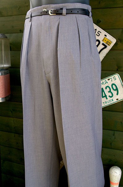 High Waisted Trousers - Silver Grey 40Ts