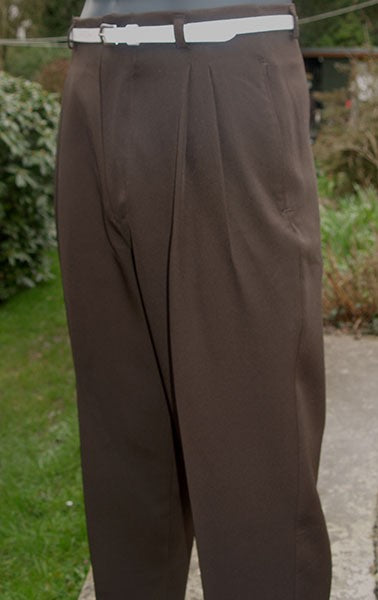 High Waisted Trousers - Dark Brown