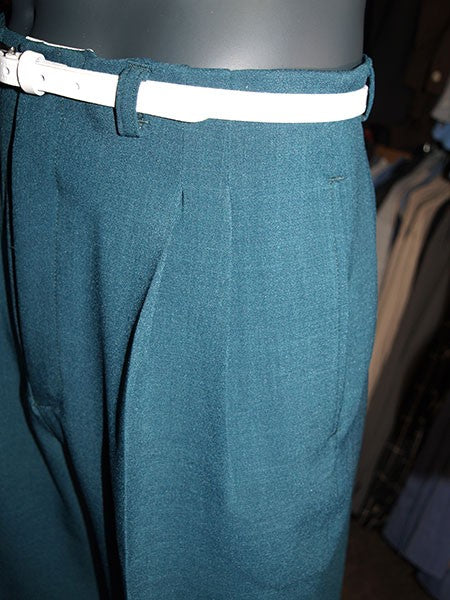 High Waisted Trousers - Jade Green