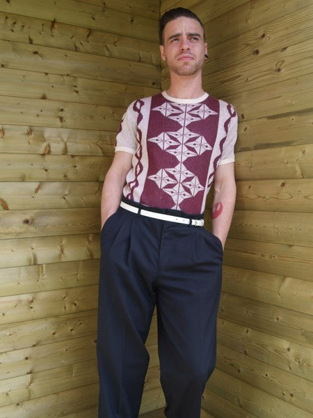 High Waisted Trousers - Dark Navy Blue