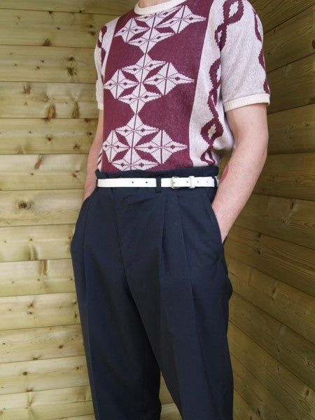 High Waisted Trousers - Dark Navy Blue