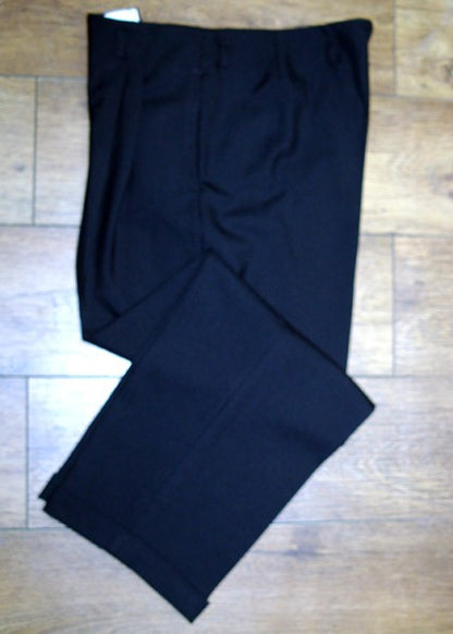 High Waisted Trousers - Dark Navy Blue