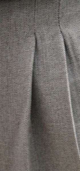 High Waisted Trousers - Pale Grey Herringbone