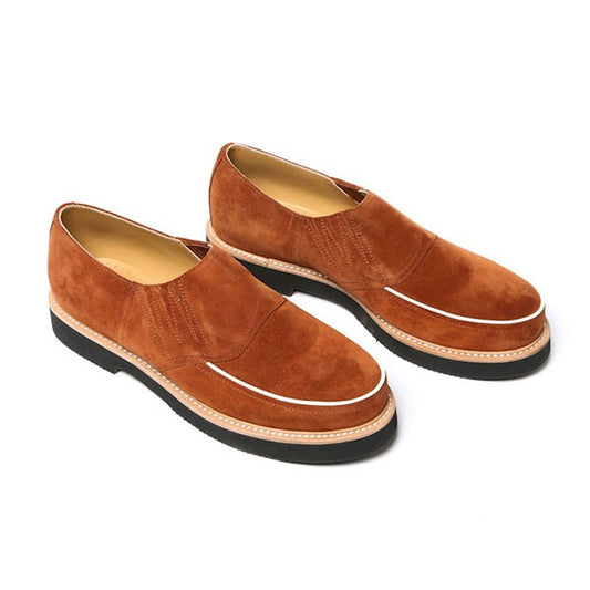 Piped Casual Shoes - Brown Suede