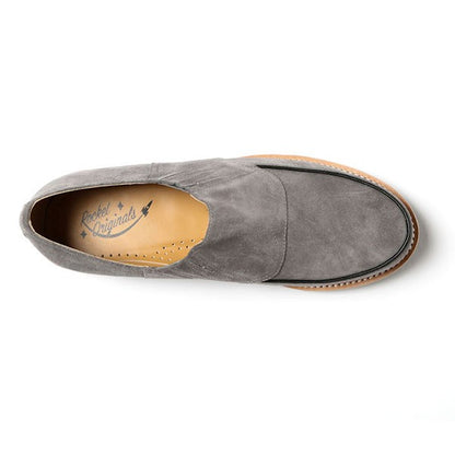 Piped Casual Shoes - Grey Suede