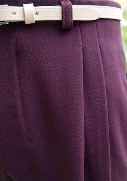 High Waisted Trousers - Plum