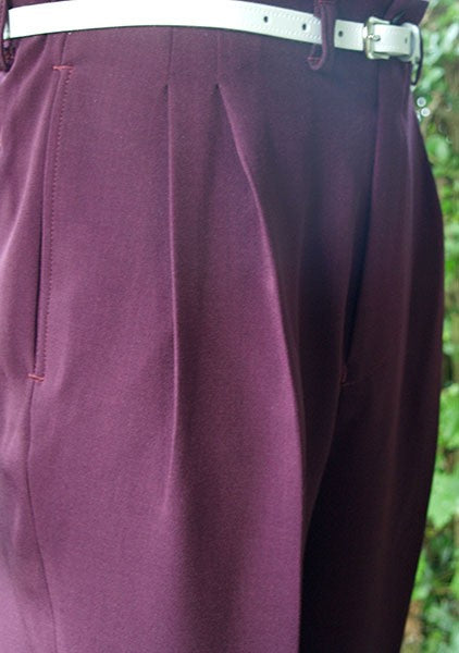 High Waisted Trousers - Plum