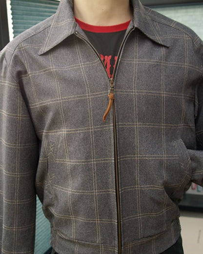 Ricky Jacket - Grey Window Pane Check