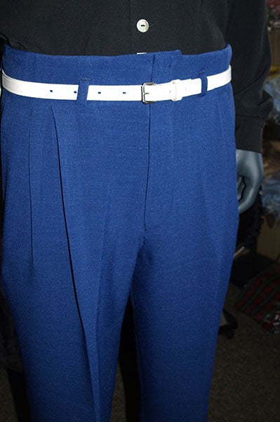High Waisted Trousers - Royal Blue