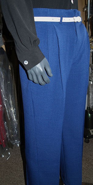 High Waisted Trousers - Royal Blue