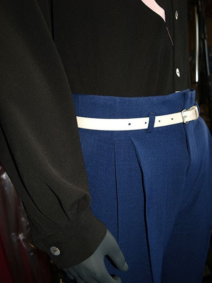 High Waisted Trousers - Royal Blue