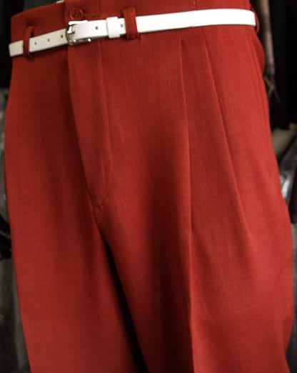 High Waisted Trousers - Rust