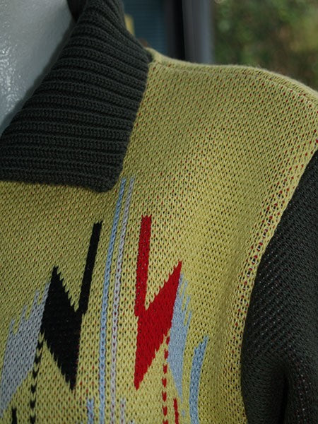 Ladies Santa Fe Chimayo Knitted Zipper Jacket - Lemon Yellow/Charcoal