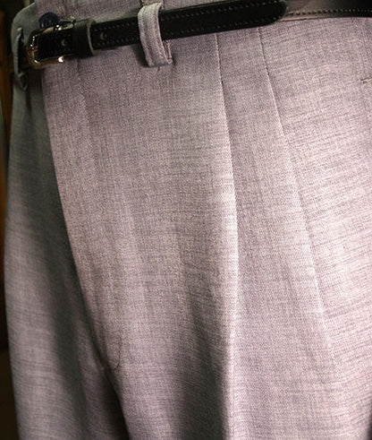High Waisted Trousers - Silver Grey