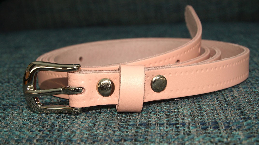 Thin Leather Belt - Soft Pink