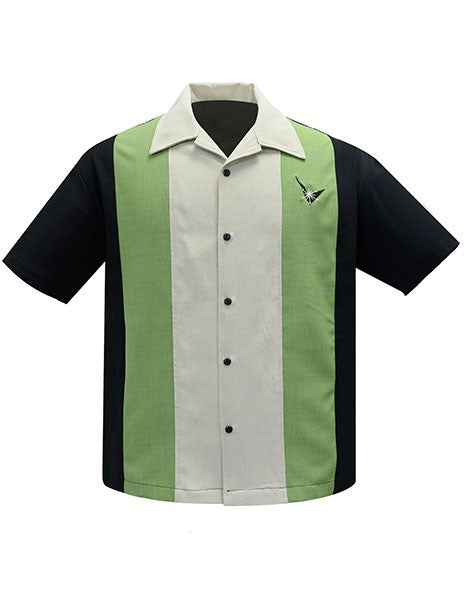 Steady Clothing - Atomic Mad Men Bowling Shirt - Black/Apple