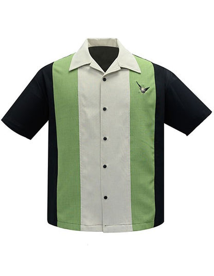 Steady Clothing - Atomic Mad Men Bowling Shirt - Black/Apple