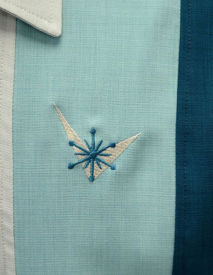 Steady Clothing - Atomic Mad Men Bowling Shirt - Teal/Mint/Stone