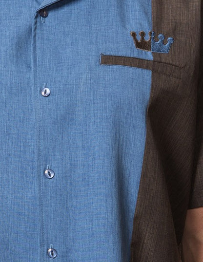 Steady Clothing - Blue Split Crown Panel Shirt