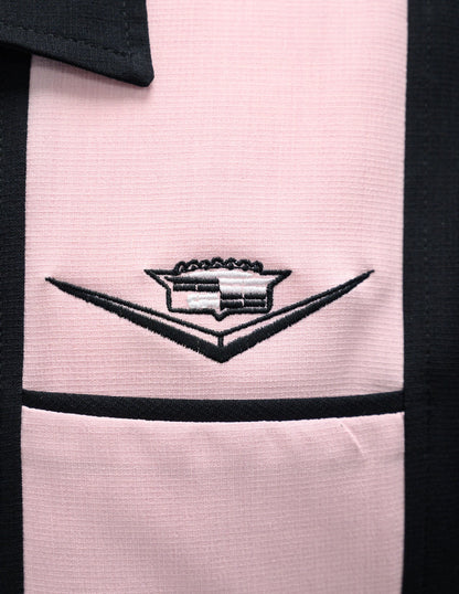 Steady Clothing - Classic Cruising Bowling Shirt - Black/Pink
