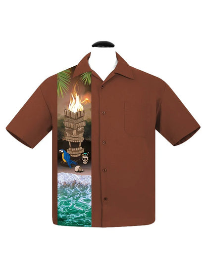 Steady Clothing - Cursed Island Bowling Shirt - Rust