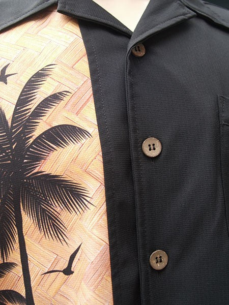 Steady Clothing - Hula Palm Bowling Shirt - Black