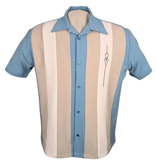 Steady Clothing - Sheen Shirt - Blue, Cream & Stone