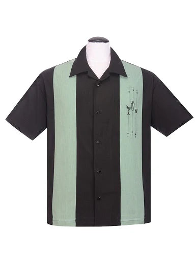 Steady Clothing - Shake Down Bowling Shirt - Black/Mint