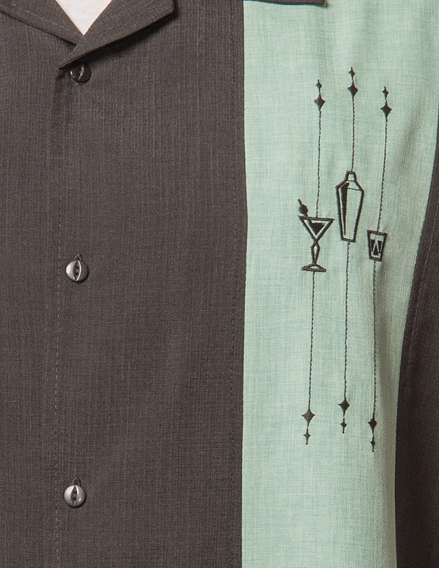Steady Clothing - Shake Down Bowling Shirt - Black/Mint