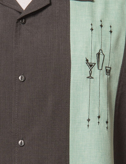 Steady Clothing - Shake Down Bowling Shirt - Black/Mint