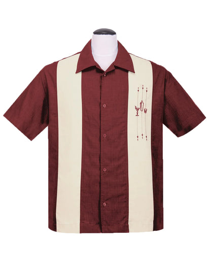 Steady Clothing - Shake Down Bowling Shirt - Burgundy/Cream