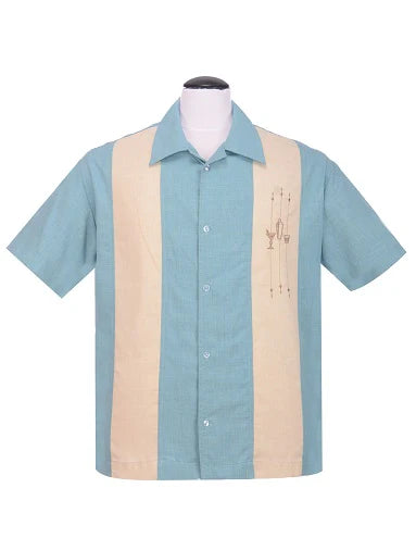 Steady Clothing - Shake Down Bowling Shirt - Sea Foam/Stone