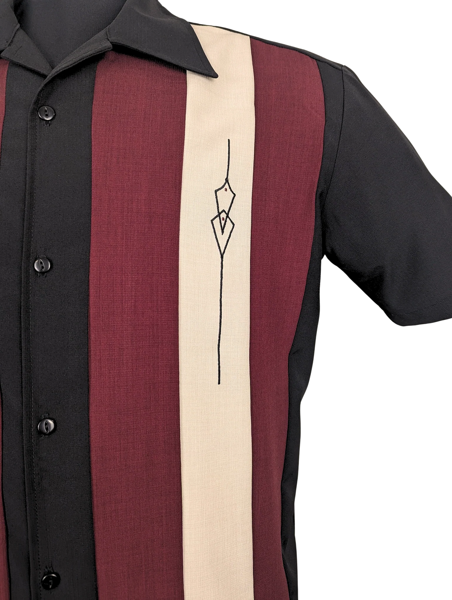 Steady Clothing - Sheen Panel Shirt - Black/Stone/Burgundy