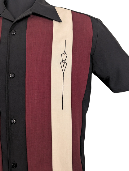 Steady Clothing - Sheen Panel Shirt - Black/Stone/Burgundy
