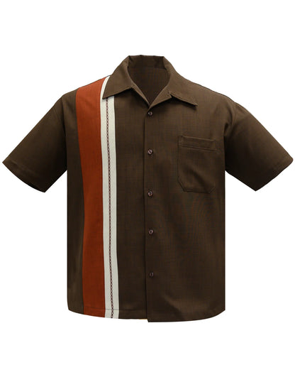 Steady Clothing - The Charles Bowling Shirt - Brown/Rust/Stone