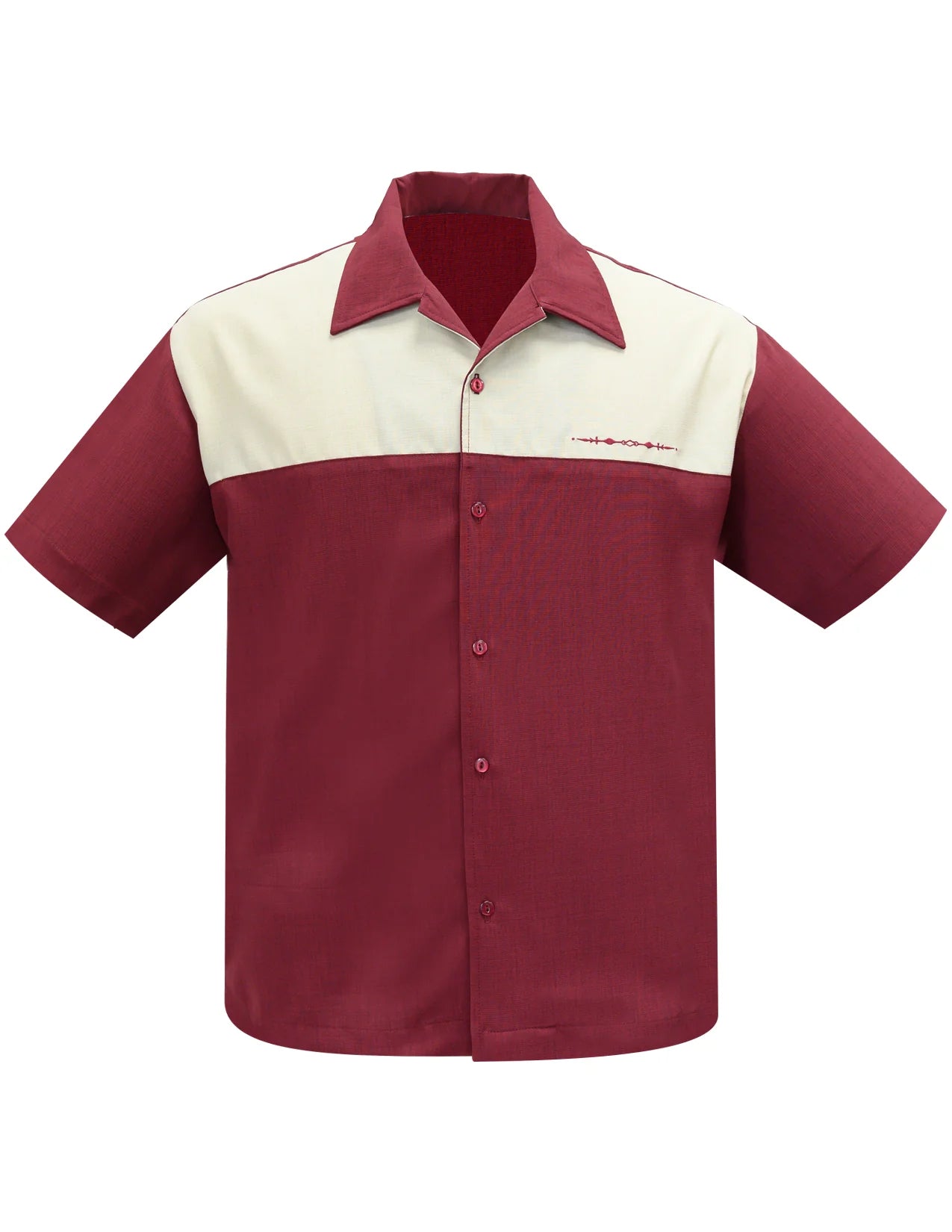 Steady Clothing - The Earl Bowling Shirt - Burgundy/Stone