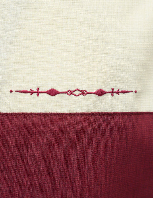 Steady Clothing - The Earl Bowling Shirt - Burgundy/Stone