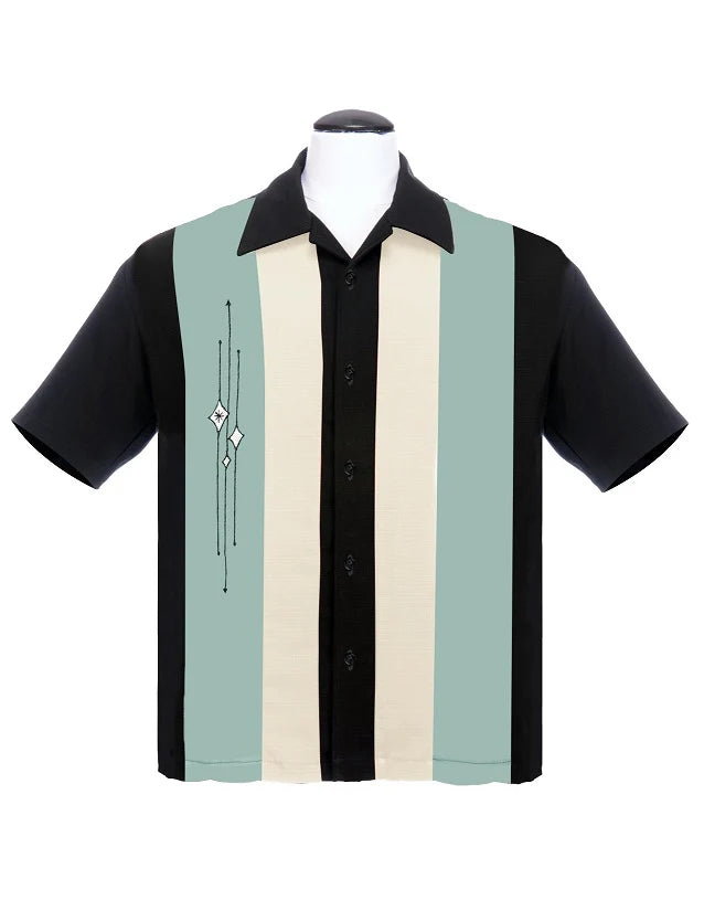 Steady Clothing - The Finley Panel Shirt - Black/Mint/Cream