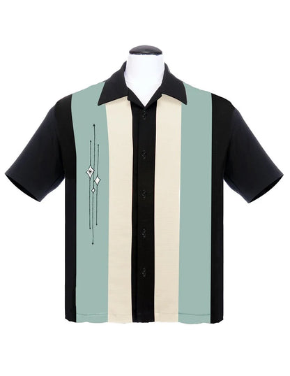 Steady Clothing - The Finley Panel Shirt - Black/Mint/Cream