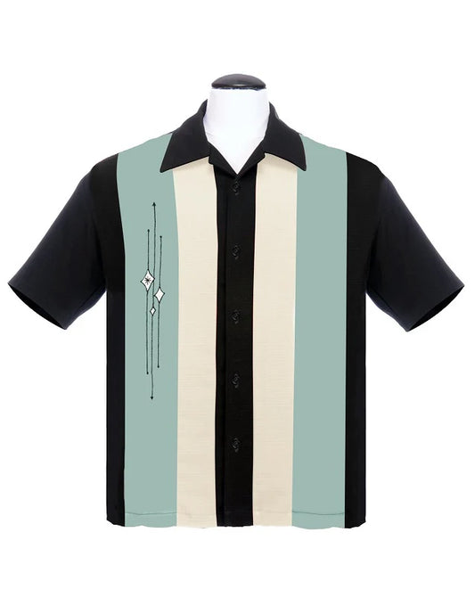 Steady Clothing - The Finley Panel Shirt - Black/Mint/Cream