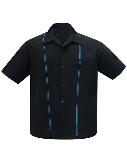 Steady Clothing - The Harold Bowling Shirt - Black
