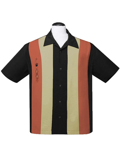 Steady Clothing - The Kingston Panel Shirt - Black/Moss/Rust