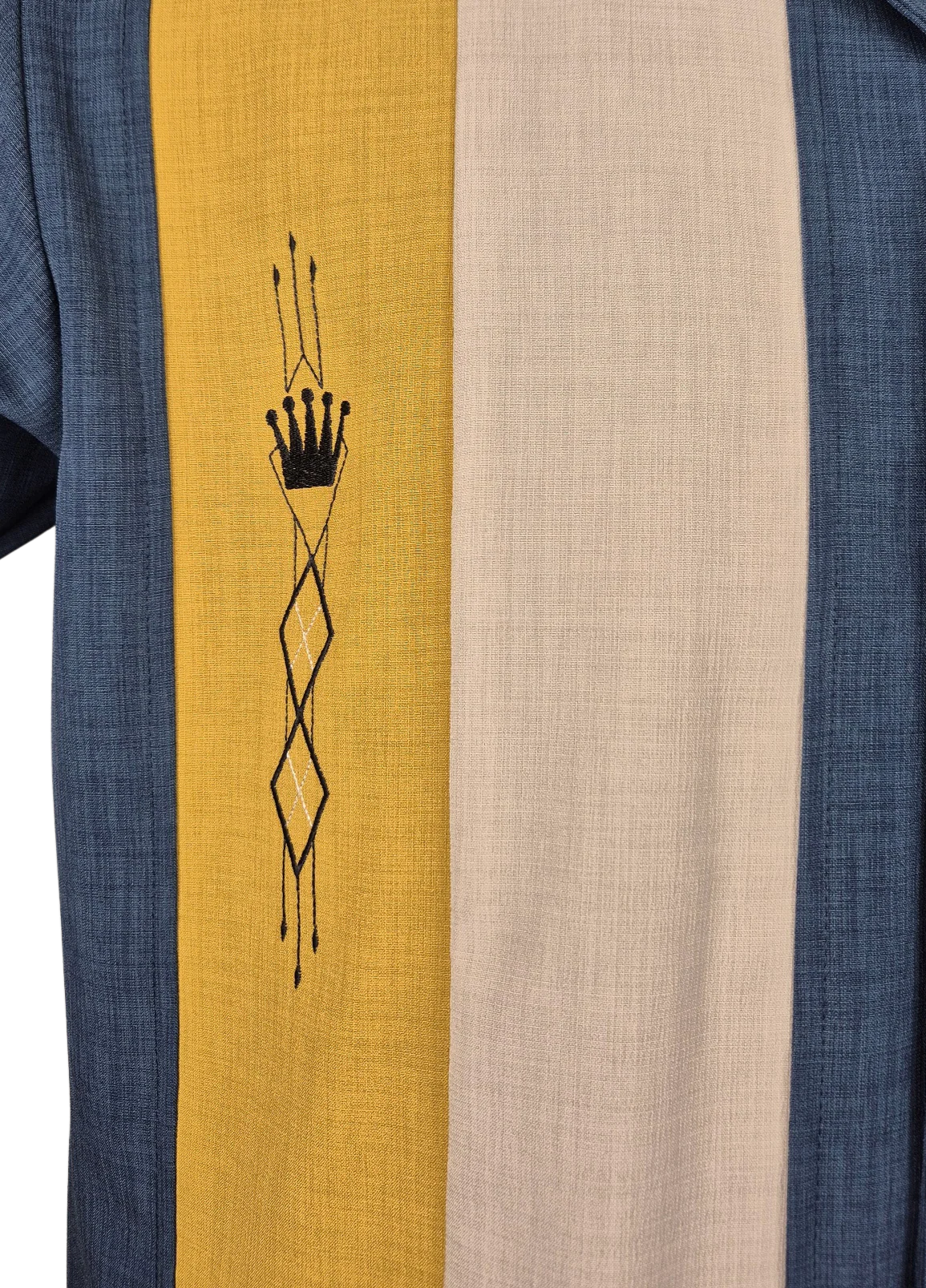Steady Clothing - The Kingston Panel Shirt - Denim/Mustard/Stone